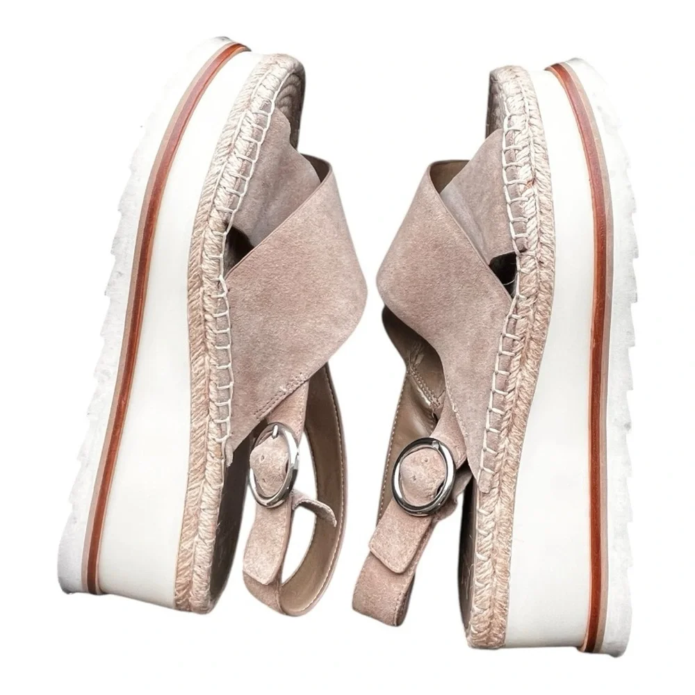 Marc‎ Fisher | LTD Glenna Platform Sandals in Gray Leather Suede Size 10